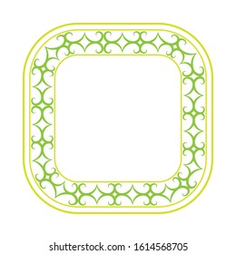 Empty blank vintage frame, romantic old style square text box with calligraphic design elements, outlined, detailed, isolated on white background, vector illustration.