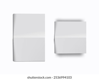 Empty Blank White Folded Newspaper Front Page. EPS10 Vector