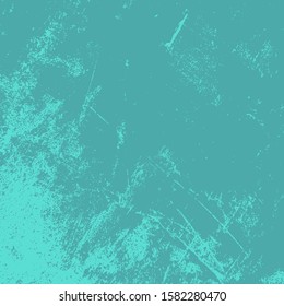 Empty blue aging design element. Brushed paint cover. Grunge rough dirty background. Overlay aged grainy messy template. Distress urban used texture. Renovate wall frame grimy backdrop. EPS10 vector