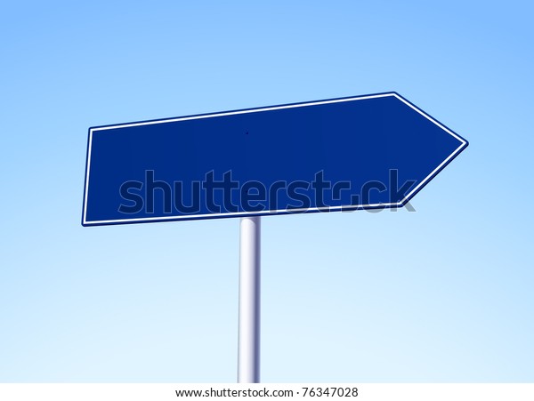 Empty Blue Arrow Sign See More Stock Vector (Royalty Free) 76347028