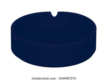 Empty blue ashtray. vector illustration