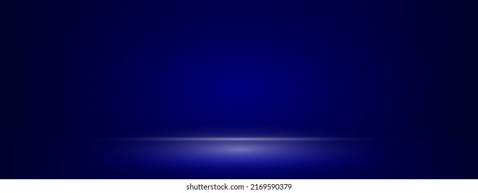 Escenario vacío de estudio de fondo azul. ilustración vectorial