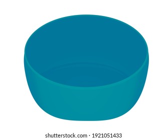 Empty blue bowl. vector illustration