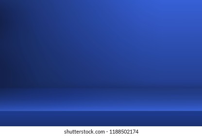 Empty blue color shelf with shadow background ,Template for premium, luxury product presentation