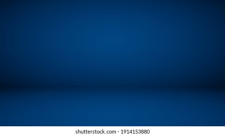Empty blue color studio room background, can use for background and product display