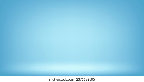 Empty Blue color studio room background. Space for selling products on the website. Vector illustration. Imagem Vetorial Stock