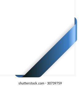 Empty blue corner ribbon - you can write some text on it (sale, new, sold, free, hot, etc)