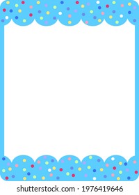Empty blue curl frame banner template illustration