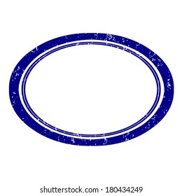 Empty blue elipse grunge stamp, vector ilustration