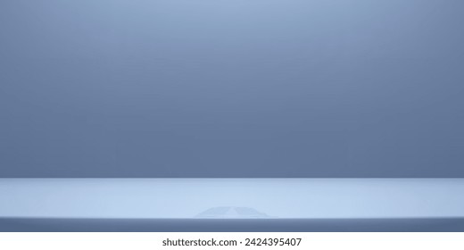 Empty blue grey studio room background. Space for selling products on the website. Vector illustration.