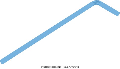 Empty Blue Plastic Straw Illustration
