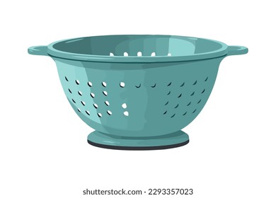 Empty blue pottery bowl icon isolated