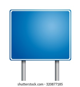 Empty blue road signs