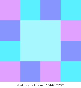 empty blue square on pastel color squares checkered block, template banner checker multi color blue, ad purple and blue block soft pastel, cubes square polygon mosaic and copy space advertising