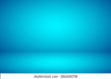 Empty blue studio abstract background with spotlight effect. Product showcase backdrop.