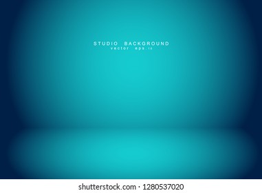Empty blue studio room Backdrop. Light interior with copyspace for your creative project . Vector illustration EPS 10