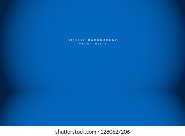 Empty blue studio room Backdrop. Light interior with copyspace for your creative project . Vector illustration EPS 10