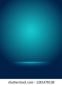 Empty blue studio room Backdrop. Light interior with copyspace for your creative project . Vector illustration EPS 10