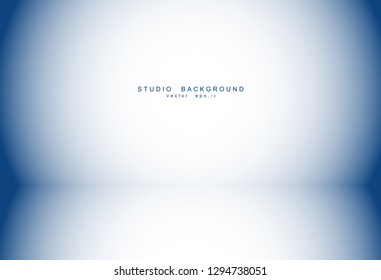 Empty blue studio room Backdrop. Light interior with copyspace for your creative project . Vector illustration EPS 10