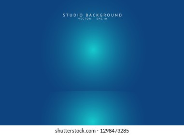 Empty blue studio room Backdrop. Light interior with copyspace for your creative project . Vector illustration EPS 10