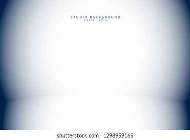 Empty blue studio room Backdrop. Light interior with copyspace for your creative project . Vector illustration EPS 10