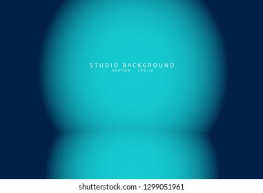 Empty blue studio room Backdrop. Light interior with copyspace for your creative project . Vector illustration EPS 10