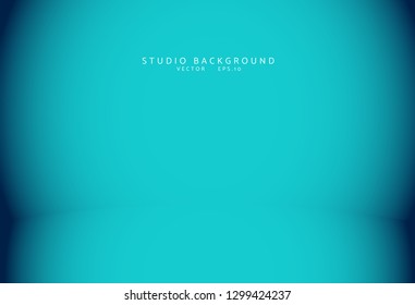 Empty blue studio room Backdrop. Light interior with copyspace for your creative project . Vector illustration EPS 10