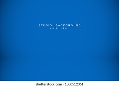Empty blue studio room Backdrop. Light interior with copyspace for your creative project . Vector illustration EPS 10