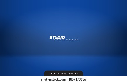 Empty blue studio room background, used as background for display your products. Vector illustration. Easy editable colors.