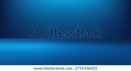 Empty blue studio room background with bright top and floor spotlights, ideal for modern product displays, virtual stages, tech presentations, and elegant backdrops