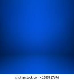 Empty blue studio room interior. Clean workshop for photography or presentation. Vector illustration.