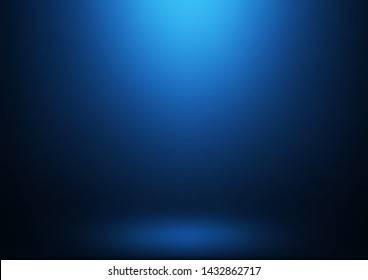 Empty blue studio room, used as background for display your products 