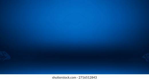 Empty blue studio room, used as background for display your products - Vector