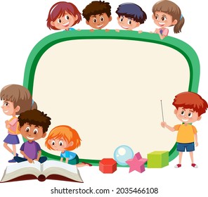 Empty Board Many School Kids Cartoon Stock Vector (Royalty Free ...