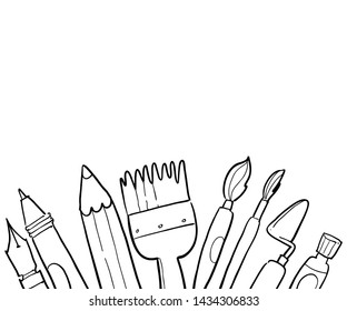 empty board and paint brush sketch
