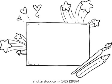 empty board sketch white background