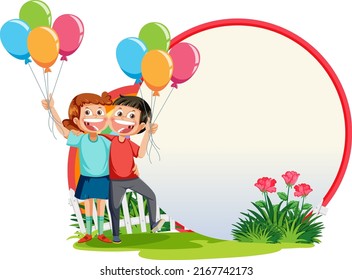 Plantilla de tablero vacía con ilustración de caricatura