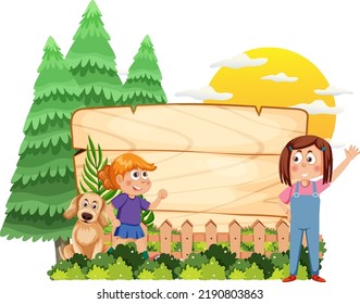 Plantilla de tablero vacía con ilustración de caricatura