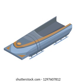 Empty bobsleigh icon. Isometric of empty bobsleigh vector icon for web design isolated on white background