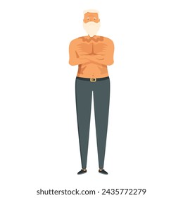 Empty body with tattoos icon cartoon vector. Humor person. Cute fan senior