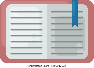 Empty book, illustration, vector on white background