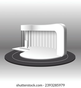 Empty Booth Exhibition. Vector Illustration
