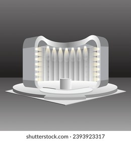 Empty Booth Exhibition. Vector Illustration
