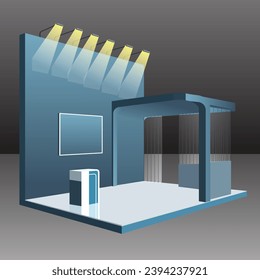 Exhibición Booth Vacía. Ilustración vectorial
