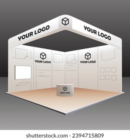 Empty Booth Exhibition. Vector Illustration
