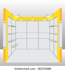 Empty Booth Exhibition. Vector Illustration