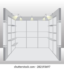 Empty Booth Exhibition. Vector Illustration