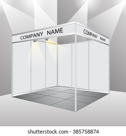 Empty Booth Exhibition. Vector Illustration
