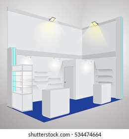 Empty Booth Exhibition. Vector Illustration