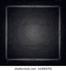 Empty border on blackboard chalkboard background. Vector illustration